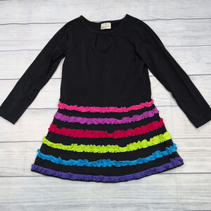 6 Hanna Andersson Black Lotsa Ruffles Dress